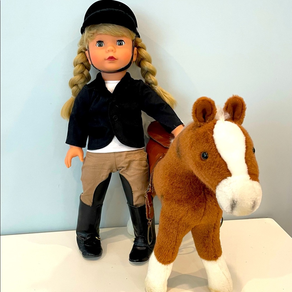 Pottery Barn Kids Gotz Penelope equestrian doll and stuffed Pottery Barn horse